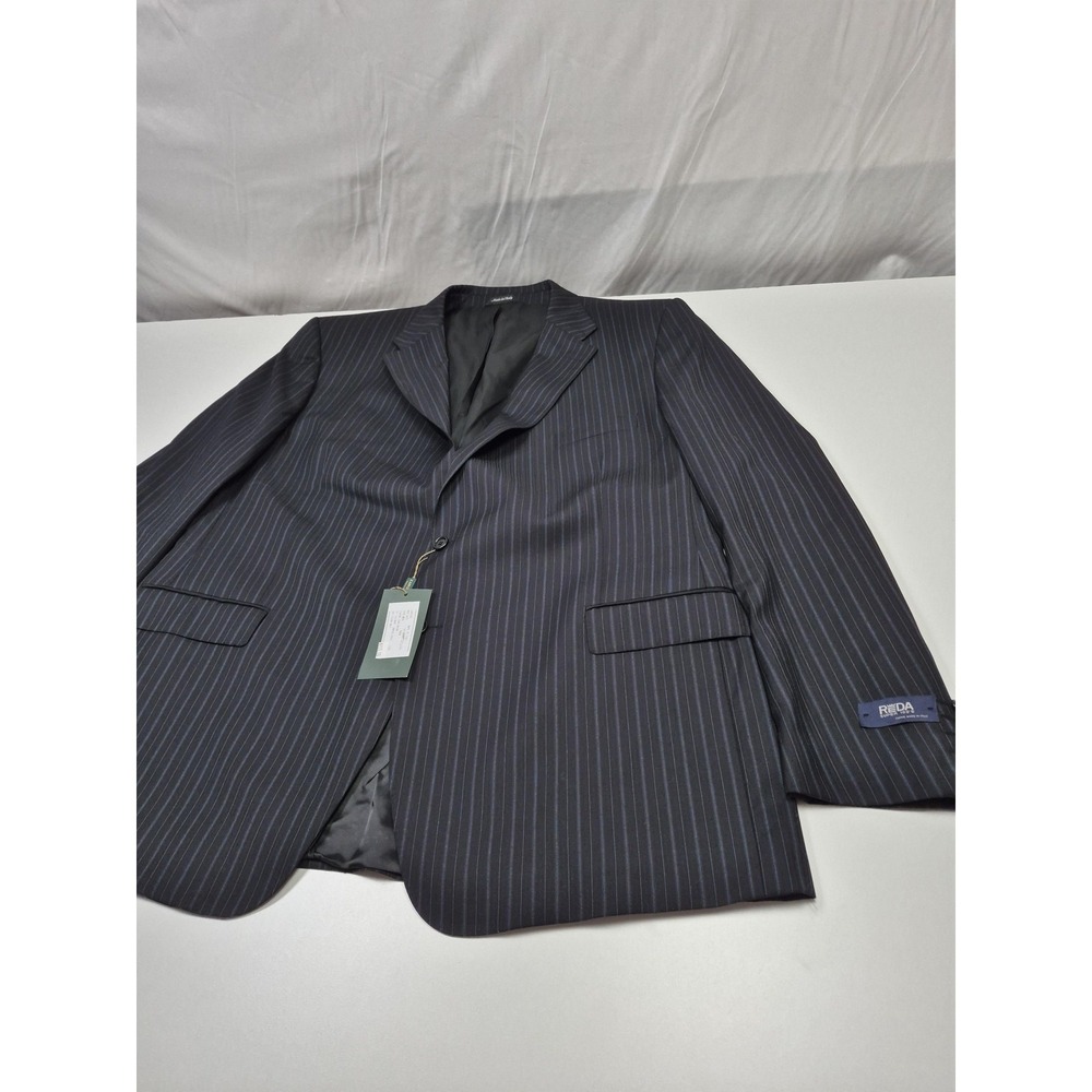 Zanieri Suit Jacket Mens 54L Gray Wool Reda Super 100s Made Italy NWT Stripe